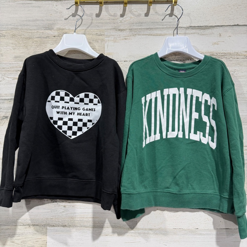 Holland Ave Rowing Blazers Sweatshirt Lot Kids 6/7 Green Black Graphic EUC
